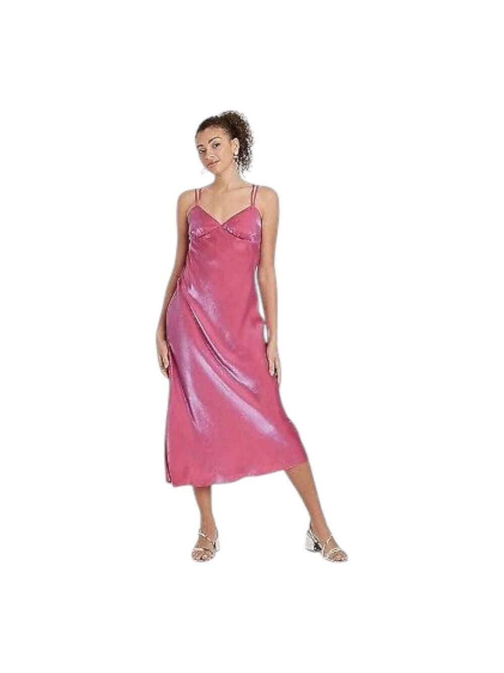Wild Fable Pink Blue Iridescent Midi Dress XXS